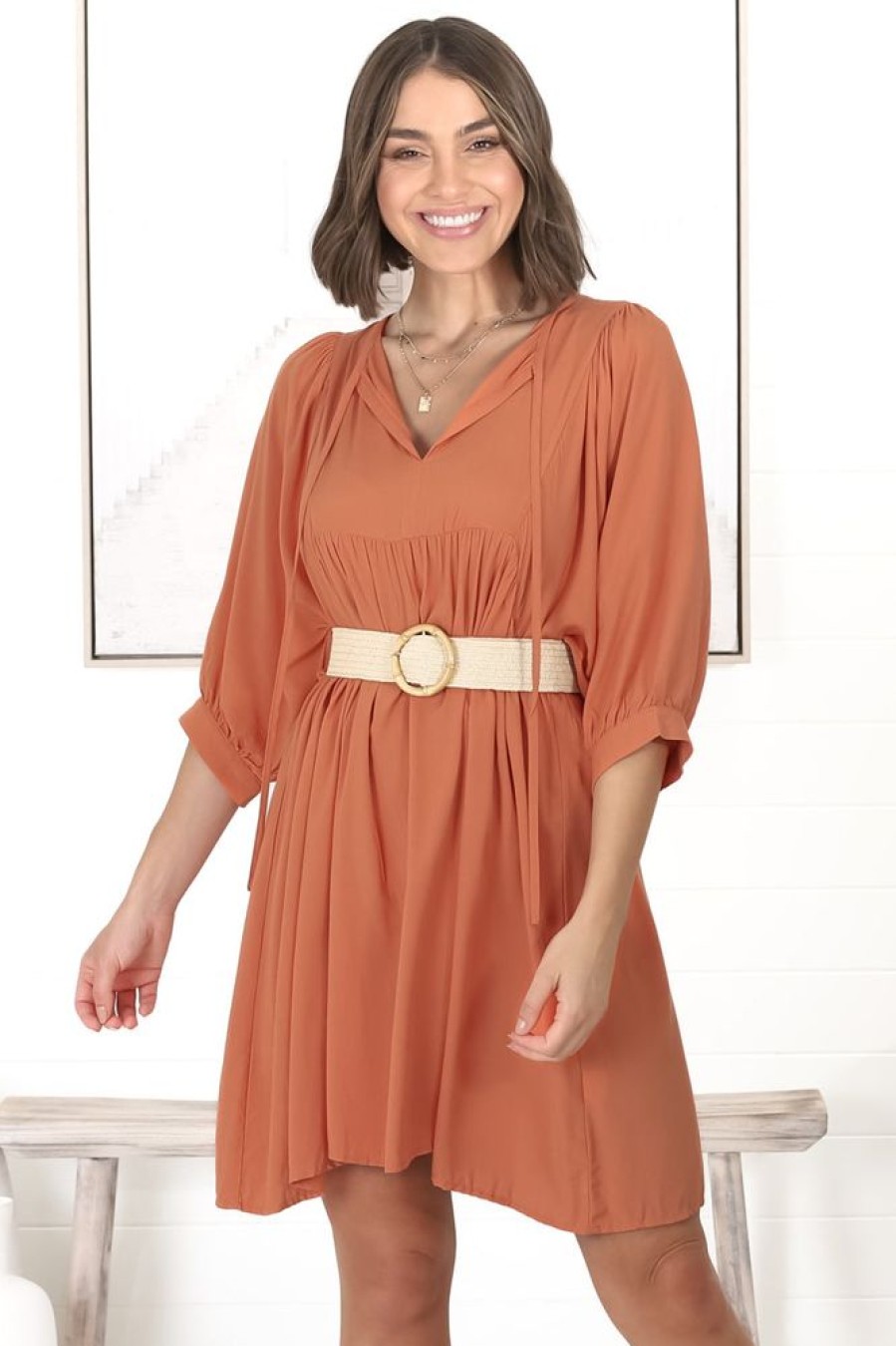Dresses Salty Crush | Mariah Mini Dress - Tangerine