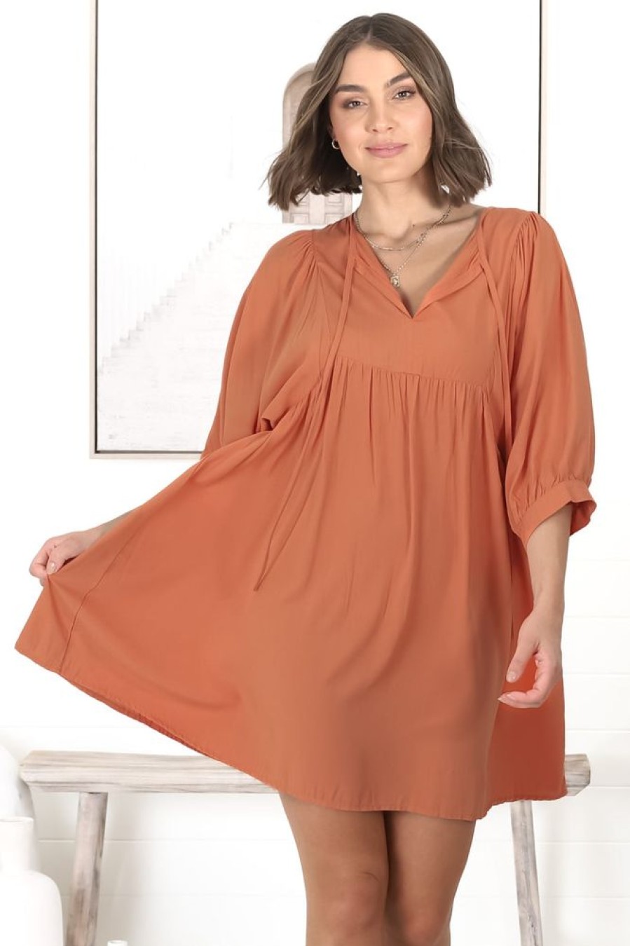 Dresses Salty Crush | Mariah Mini Dress - Tangerine