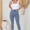 Bottoms Salty Crush | Alini Jeans - Mid Wash Blue