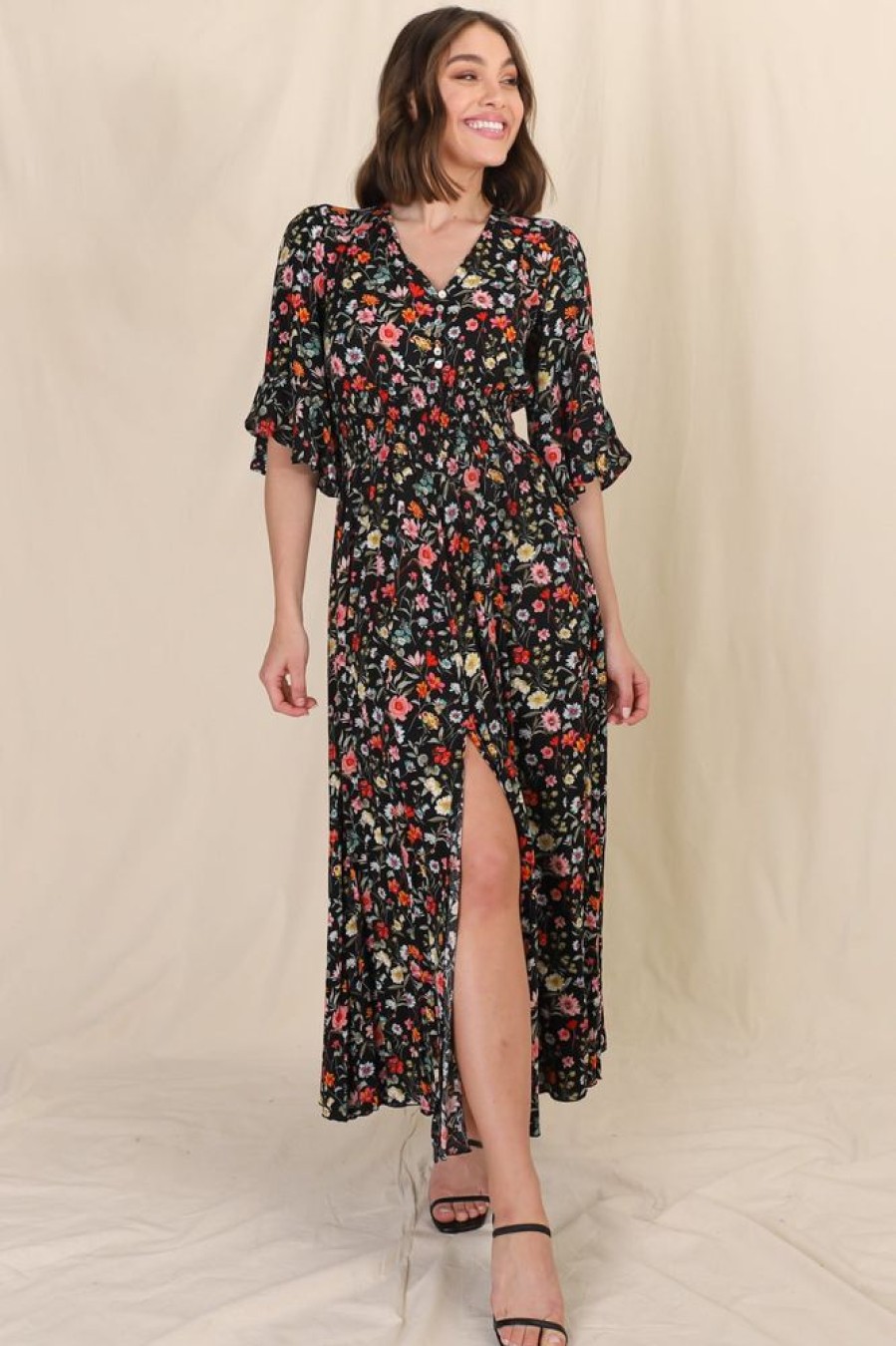 Dresses Salty Crush | Alba - Brina Maxi Dress - Black