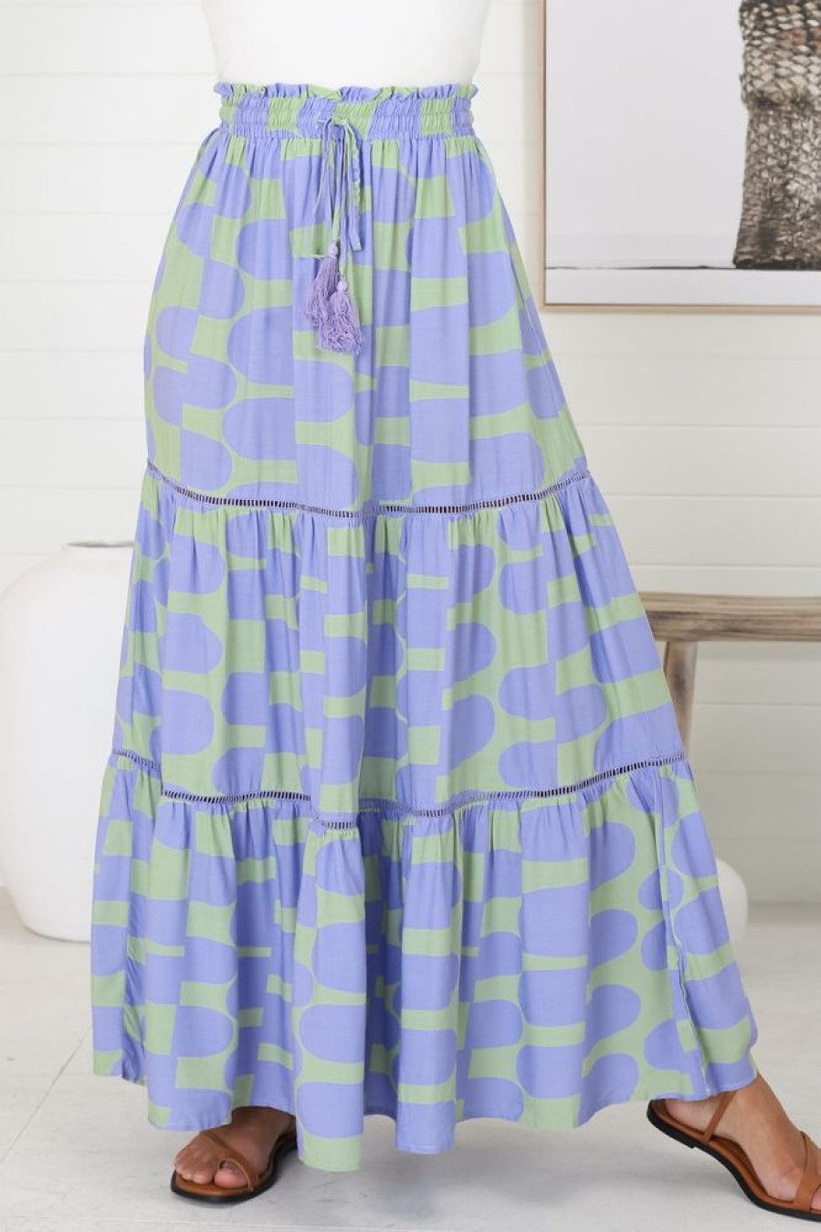 Bottoms Salty Crush | Korbella Maxi Skirt - Lime