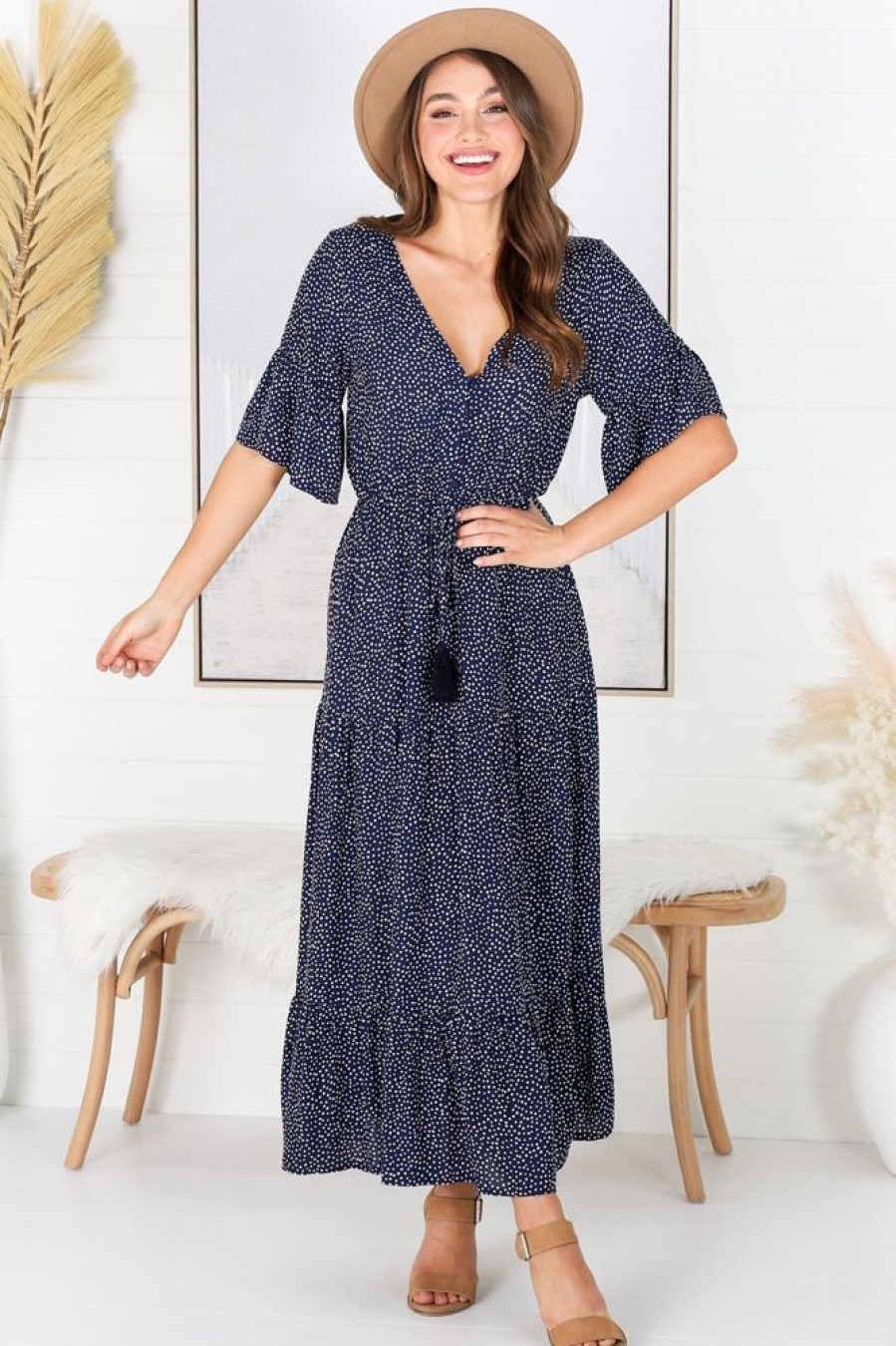 Dresses Salty Crush | Tillie Maxi Dress - Navy