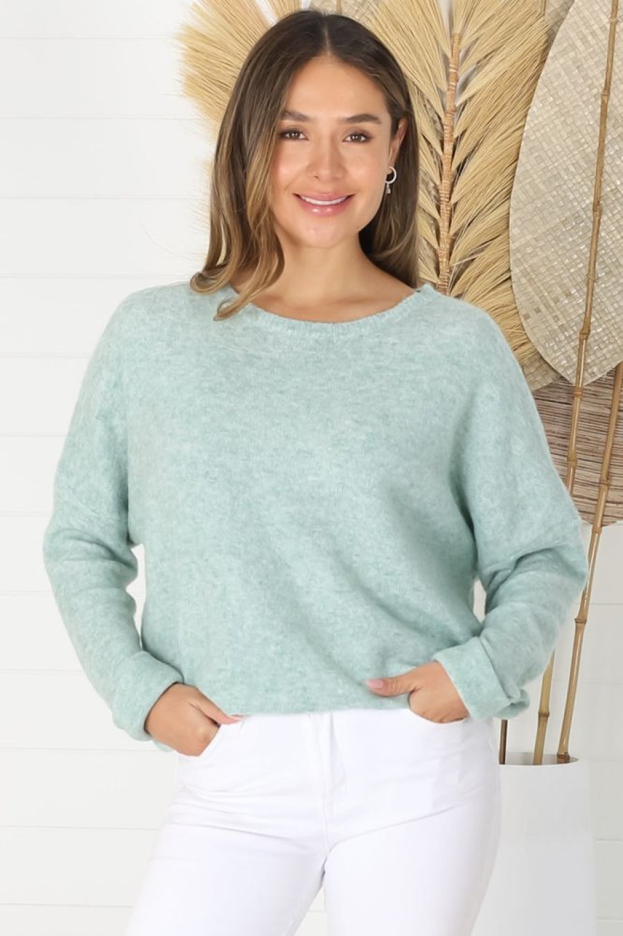 Tops Salty Crush | Joanne Knit Top - Mint