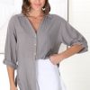 Tops Salty Crush | Beachly Shirt - Dark Grey