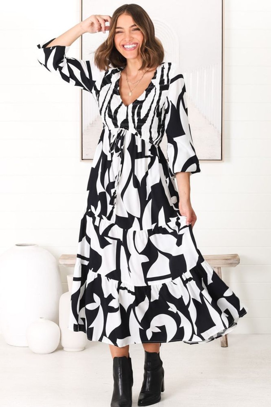 Dresses Salty Crush | Elias Midi Dress - Azira Black