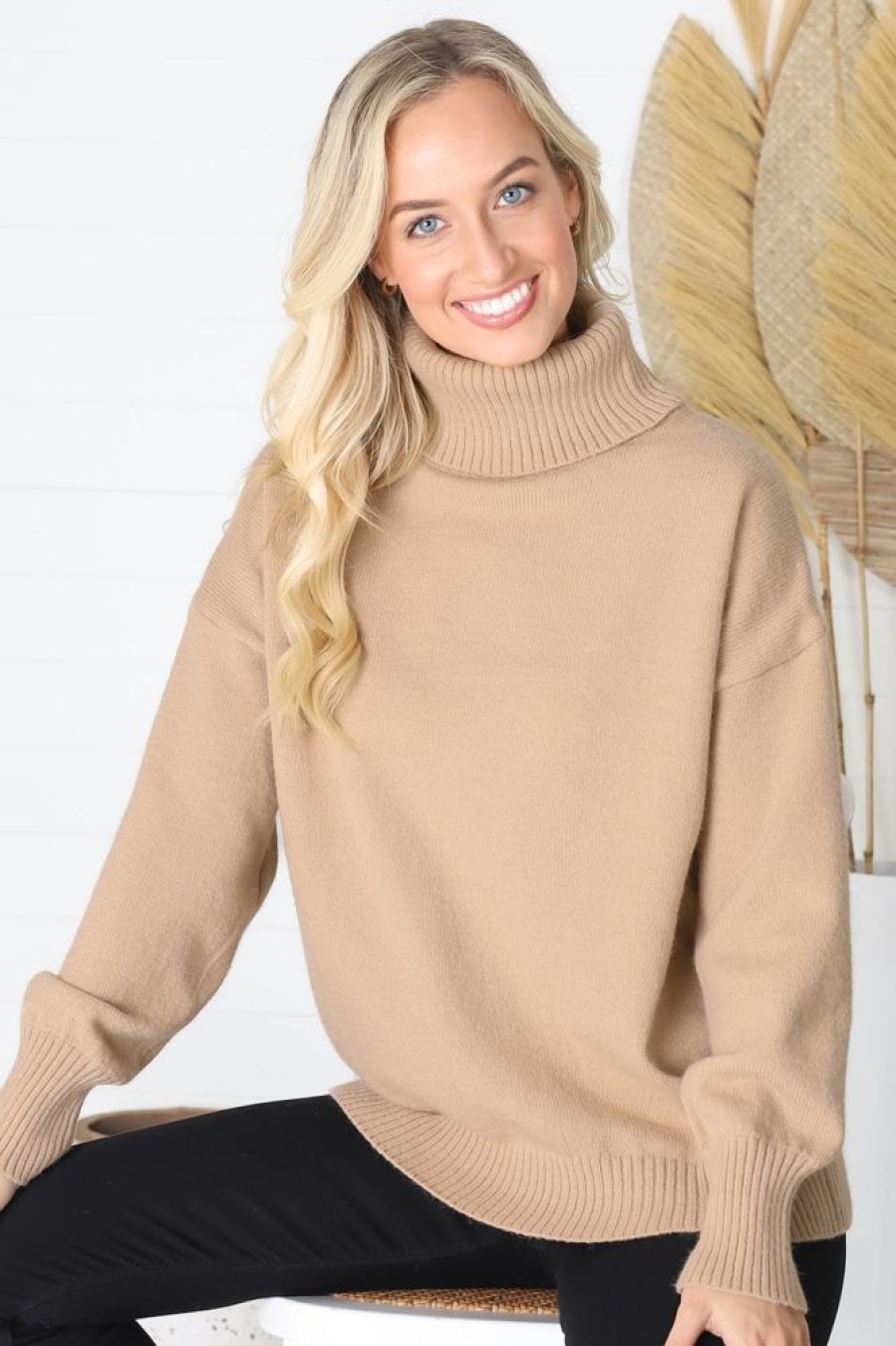 Jackets/Knitwear Salty Crush | Darcey Jumper - Camel
