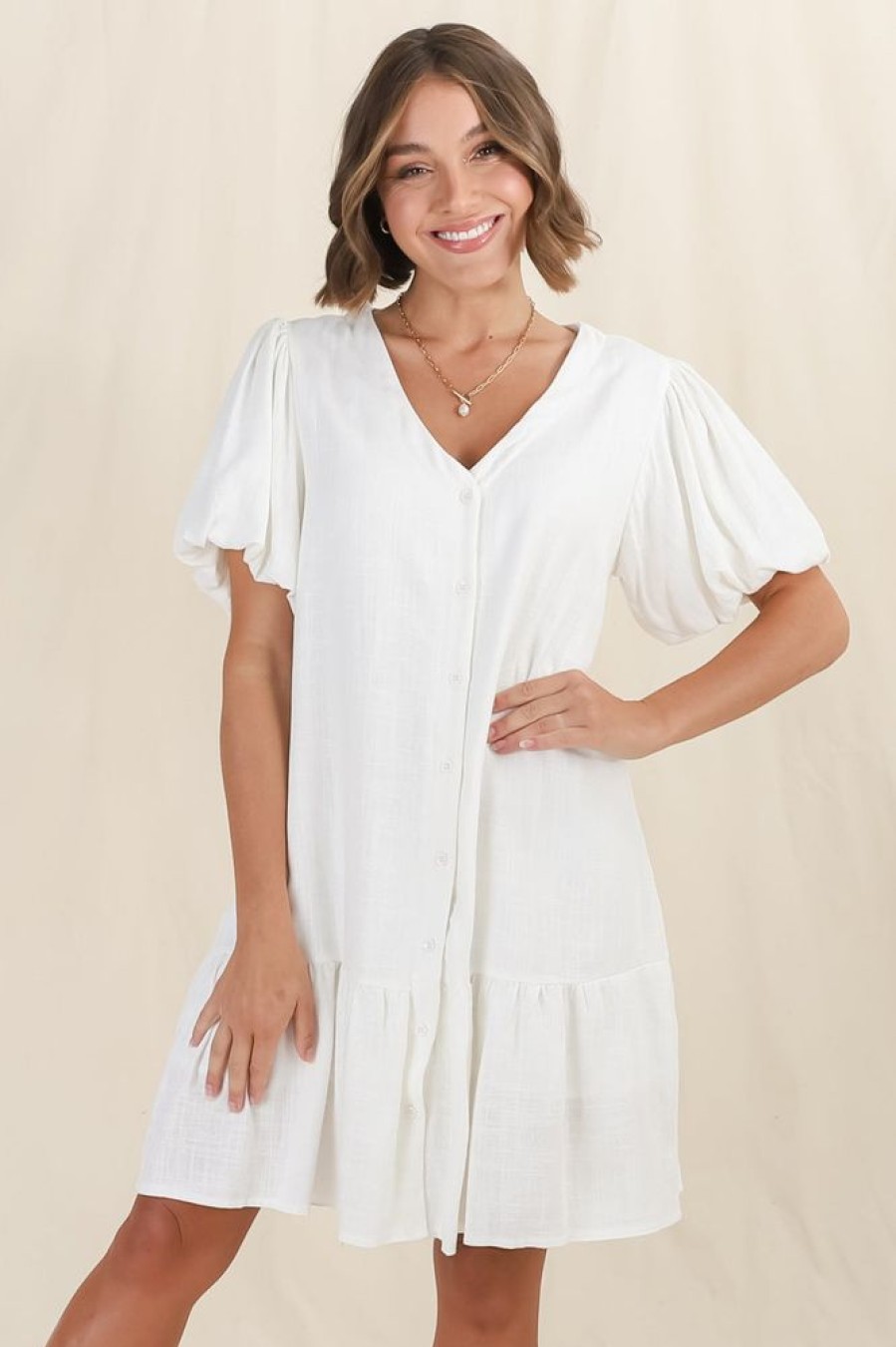 Dresses Salty Crush | Cammy Mini Dress - White