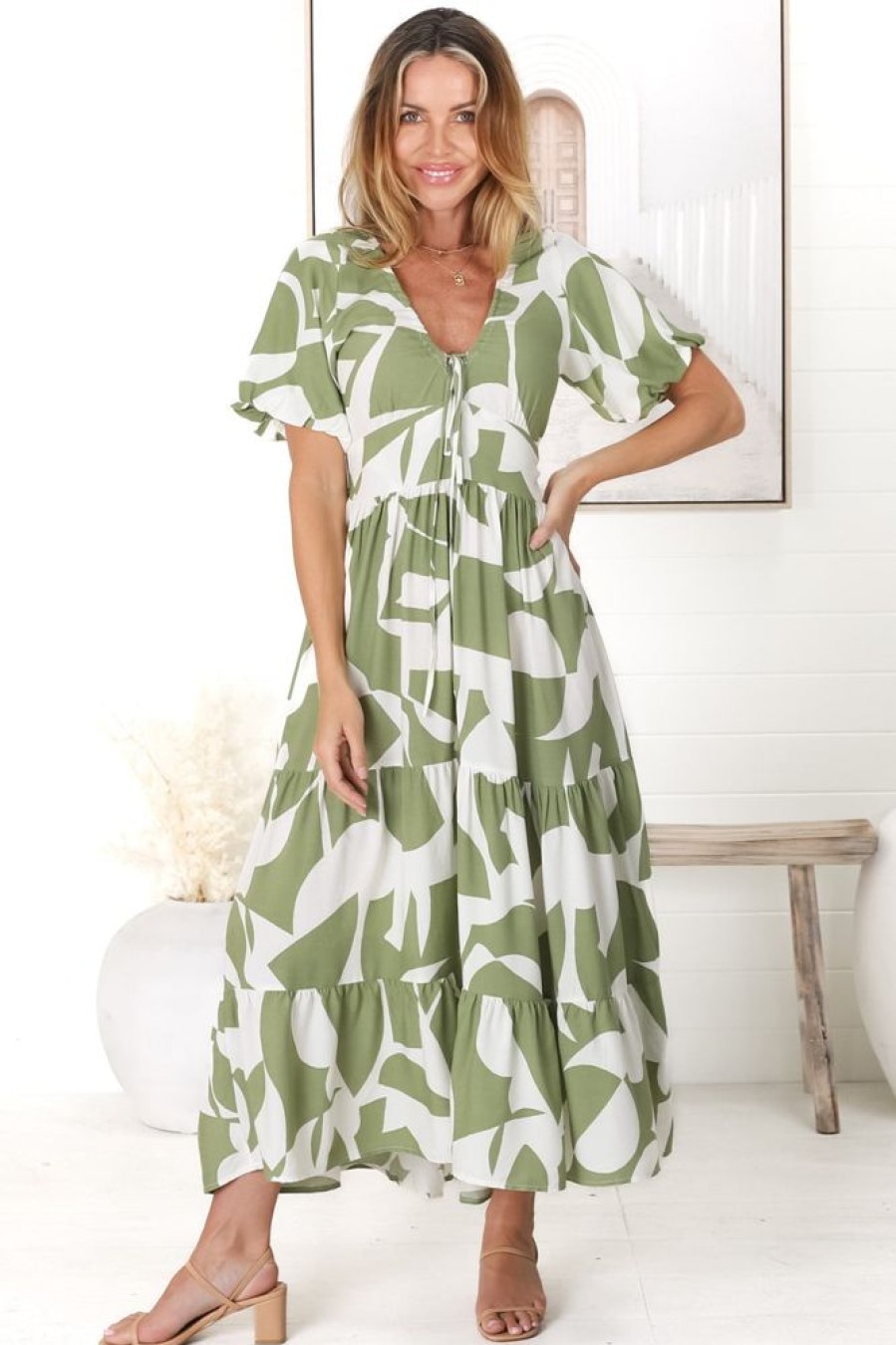 Dresses Salty Crush | Ellen - Azira Midi Dress - Kiwi