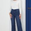 Bottoms Salty Crush | Cindy Wide Leg Jean In Dark Denim