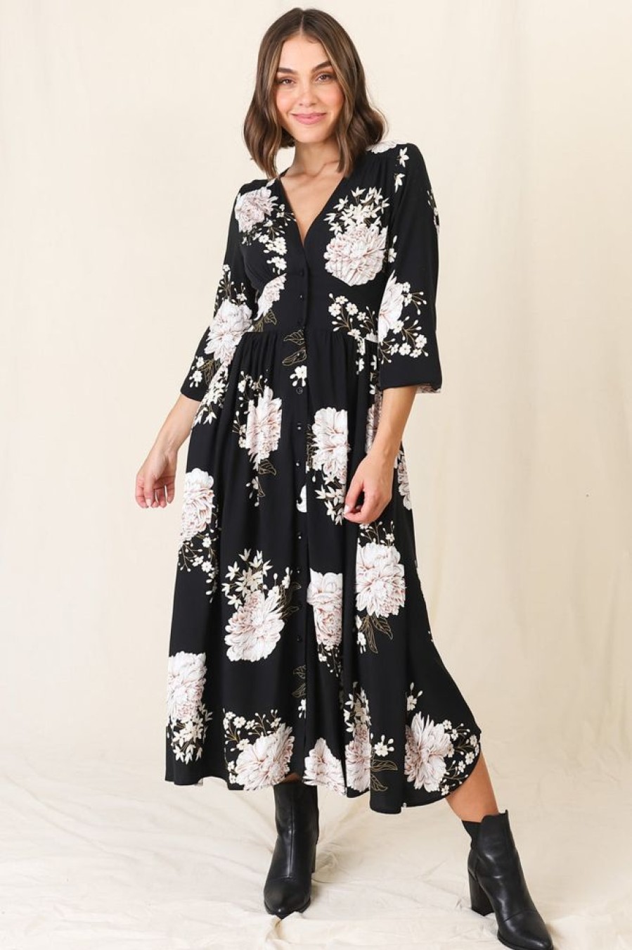 Dresses Salty Crush | Yianna Midi Dress - Leyla Print