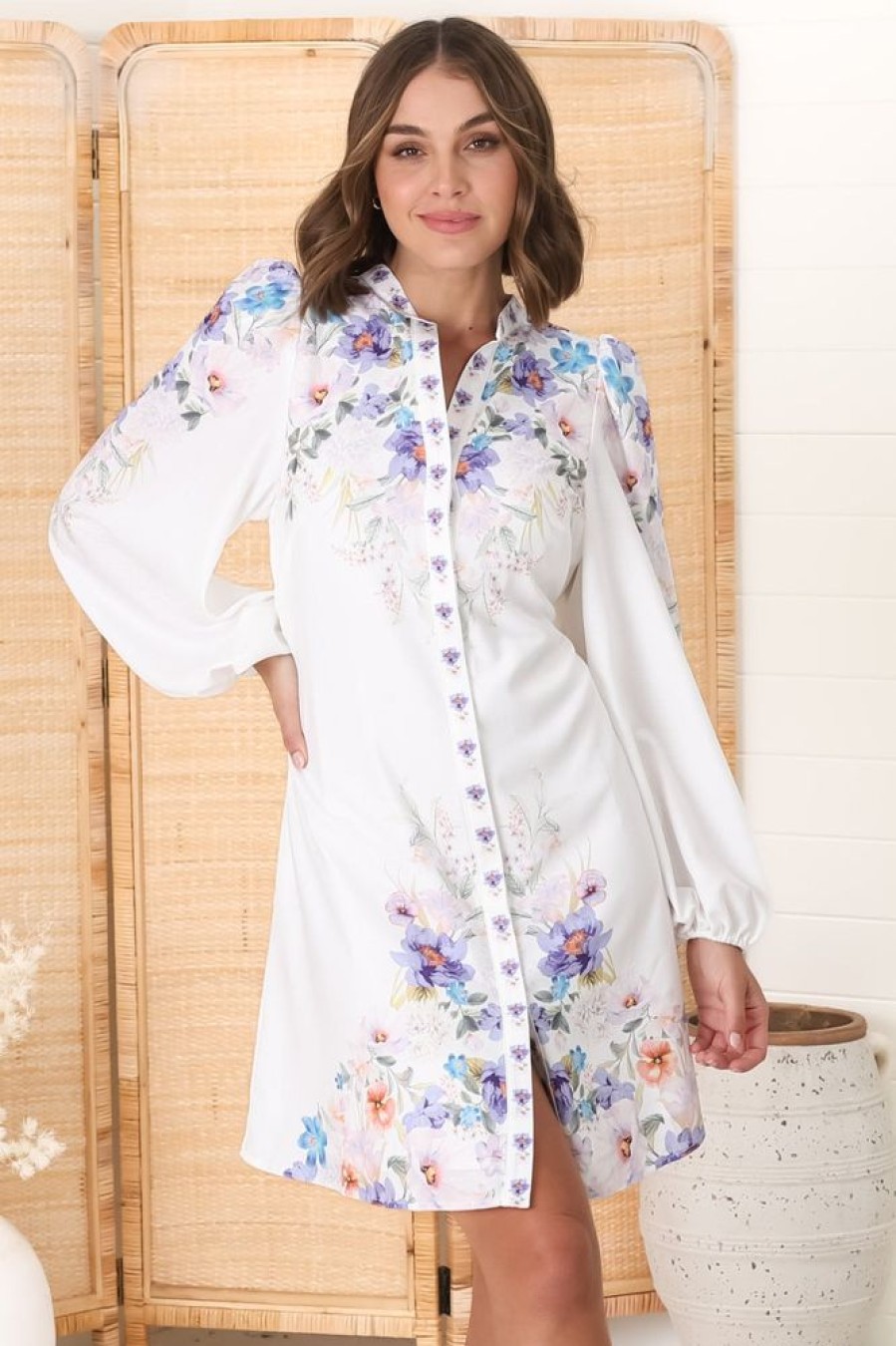 Dresses Salty Crush | Danny Mini Dress - Peony Print