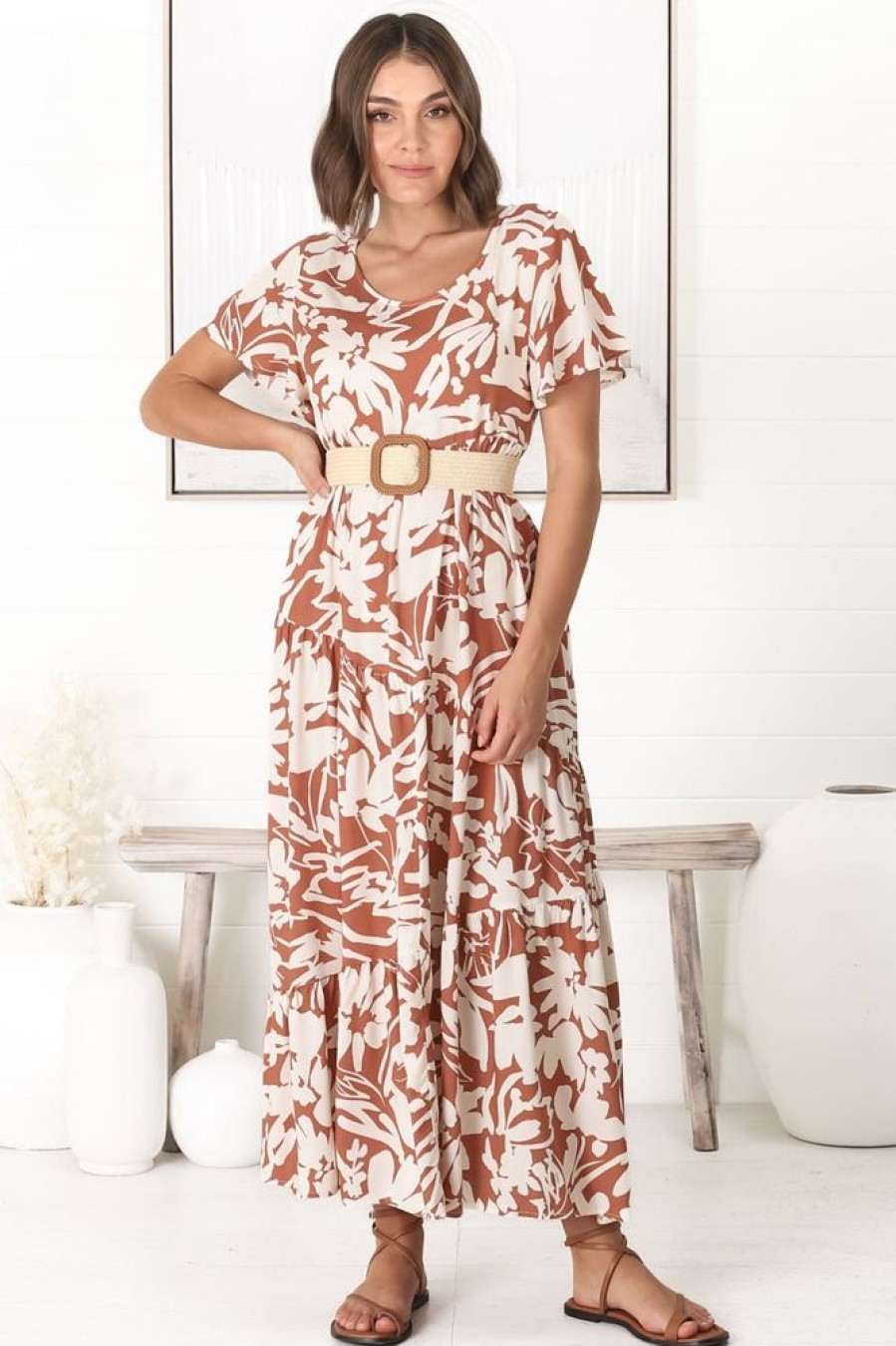 Dresses Salty Crush | Allegra - Charis Midi Dress - Rust