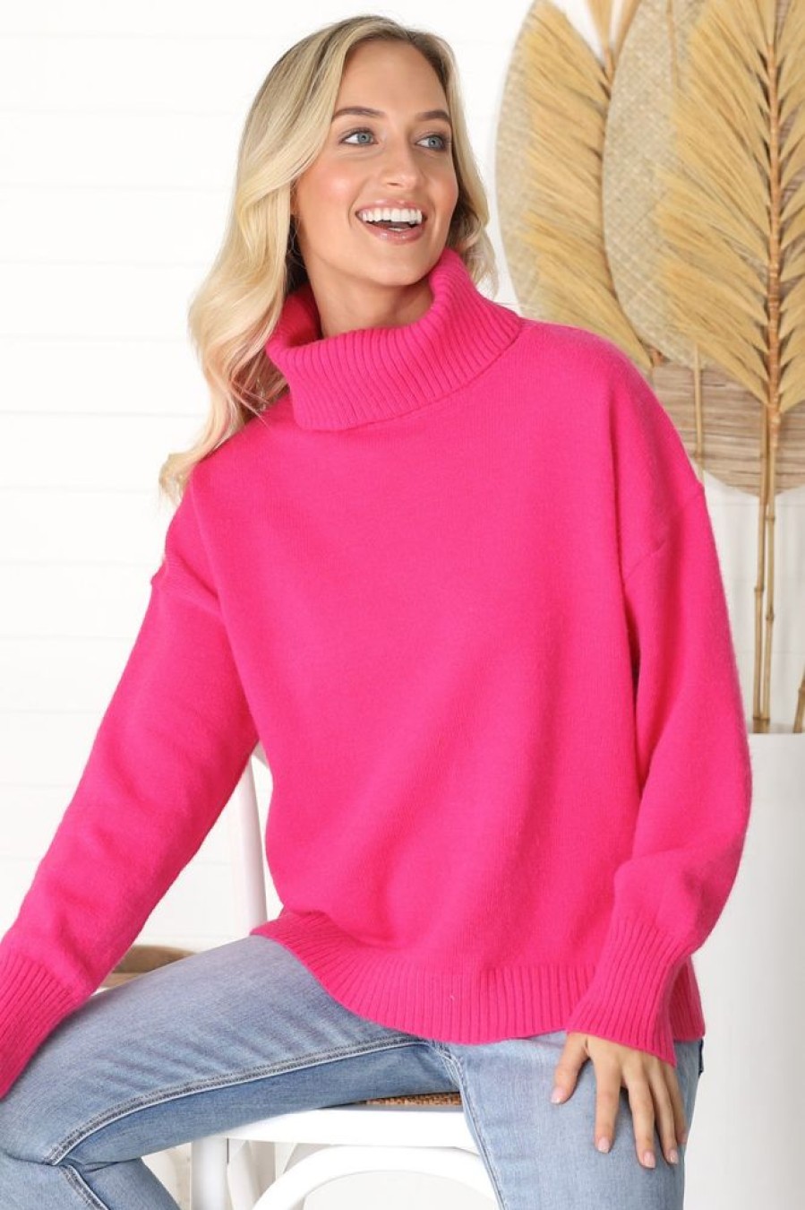 Jackets/Knitwear Salty Crush | Darcey Jumper - Hot Pink
