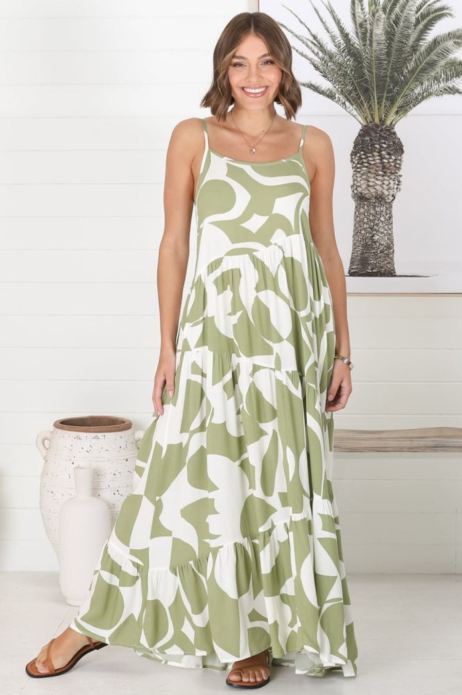 Dresses Salty Crush | Kana - Azira Maxi Dress - Kiwi