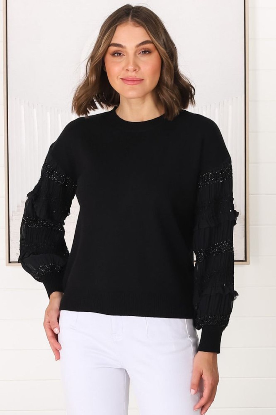 Jackets/Knitwear Salty Crush | Louisa Knit Jumper - Black
