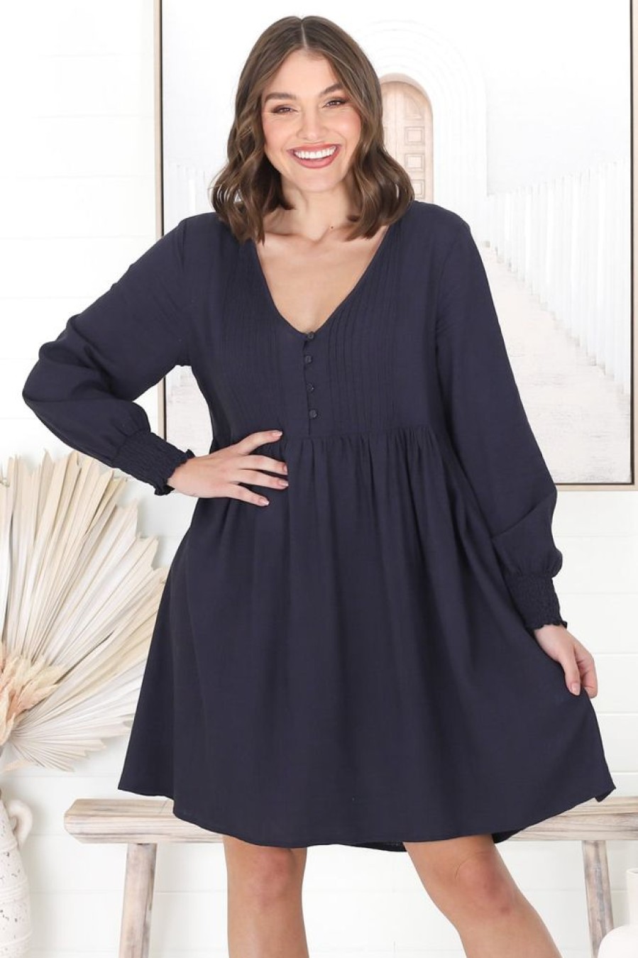 Dresses Salty Crush | Barina Mini Dress - Navy