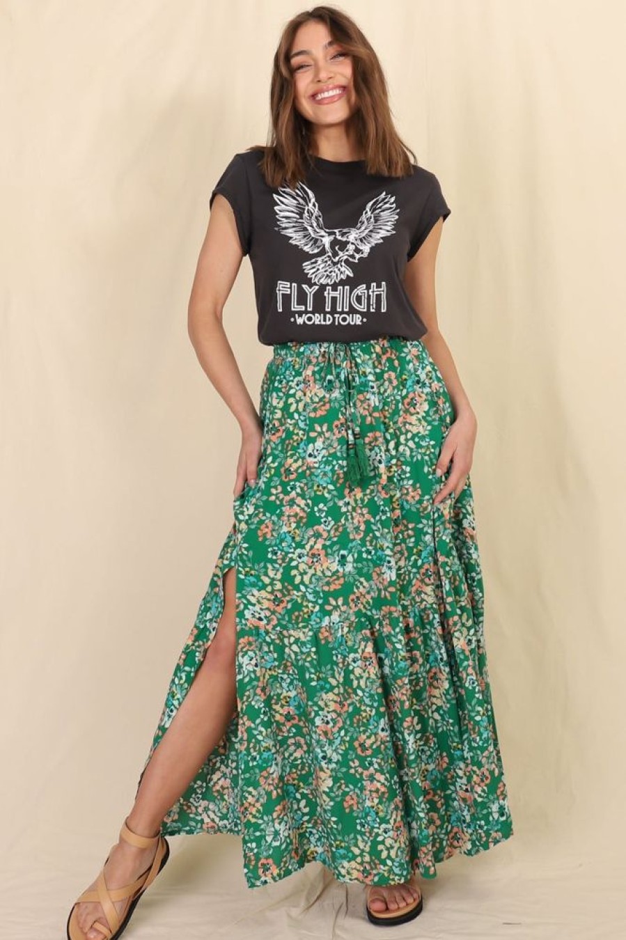 Bottoms Salty Crush | Florentina Maxi Skirt - Green
