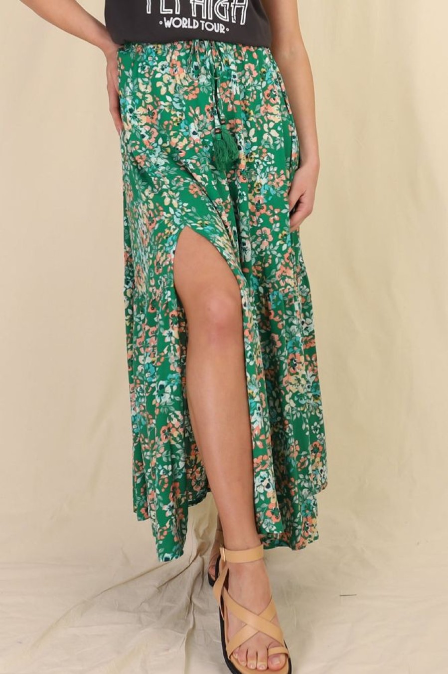 Bottoms Salty Crush | Florentina Maxi Skirt - Green