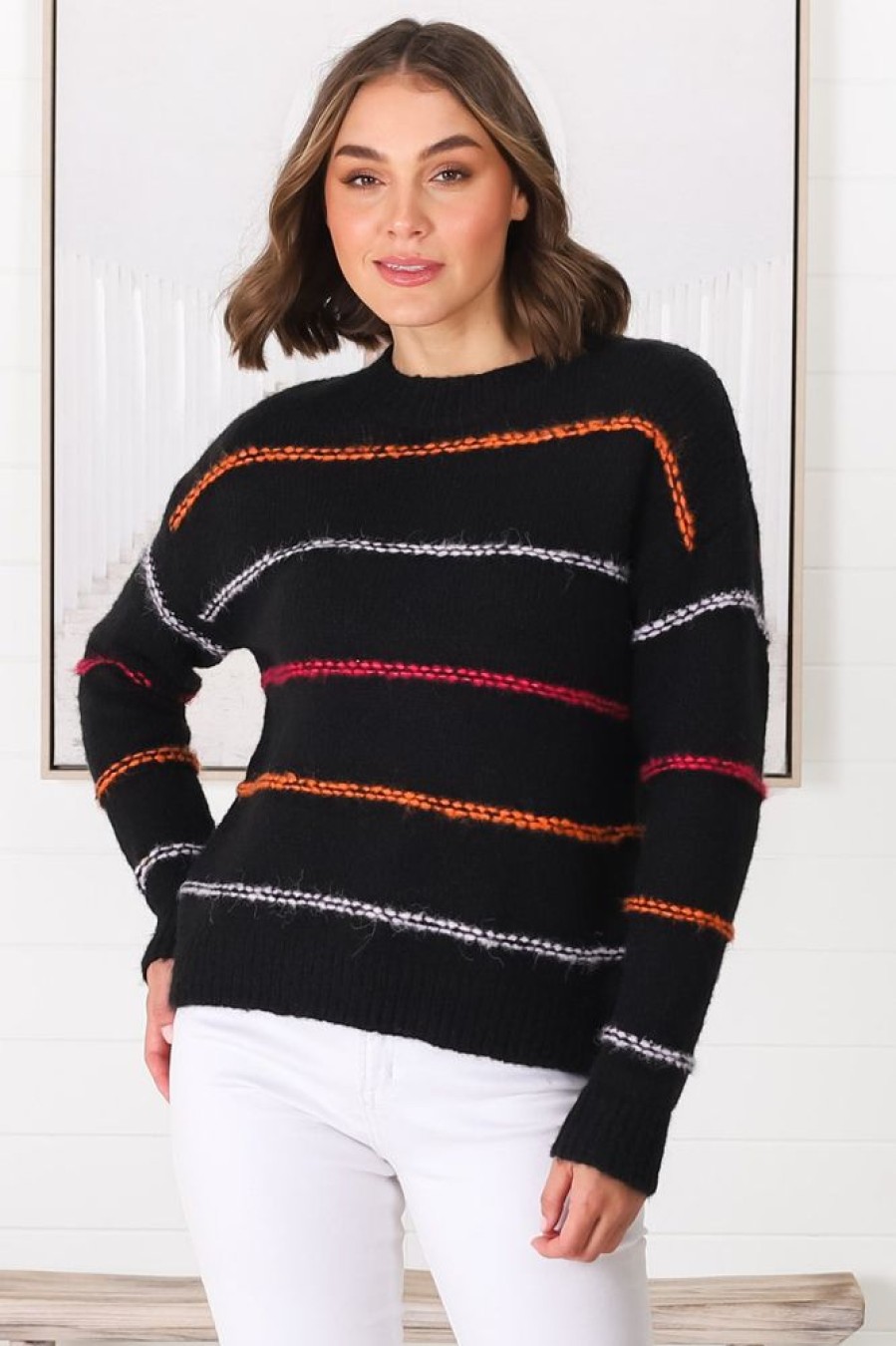 Jackets/Knitwear Salty Crush | Fletcher Knit Jumper - Black