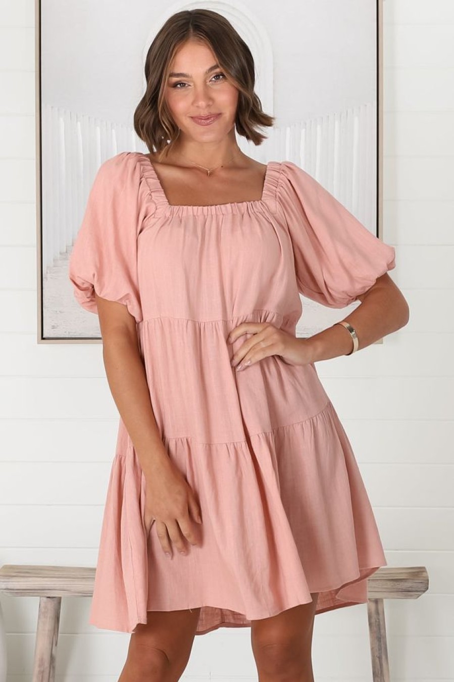 Dresses Salty Crush | Harlow Mini Dress - Blush