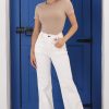 Bottoms Salty Crush | Britain Jeans - High Waist Flared Jeans In White
