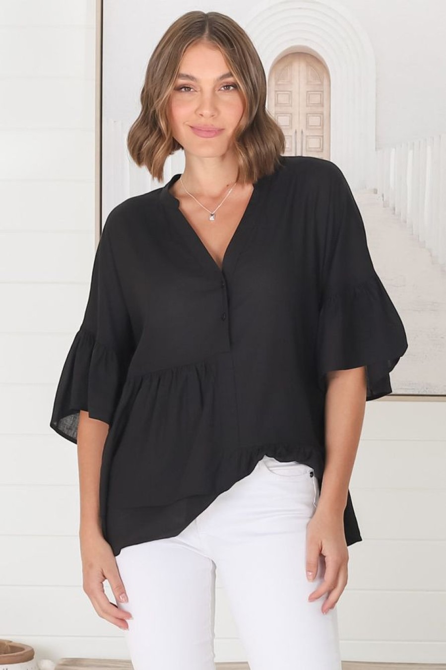 Tops Salty Crush | Nell Top - Black