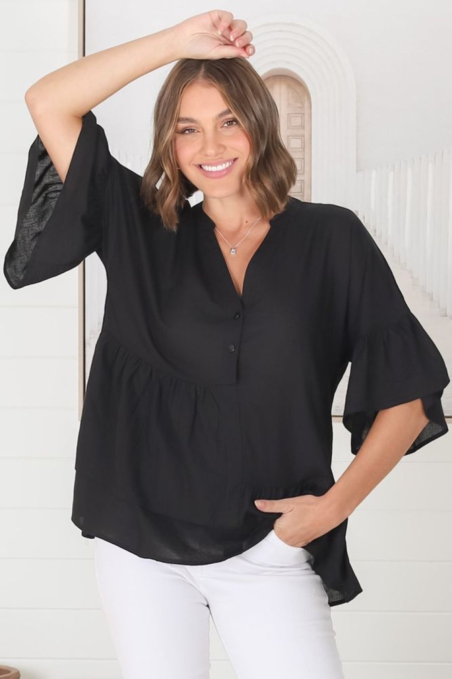 Tops Salty Crush | Nell Top - Black