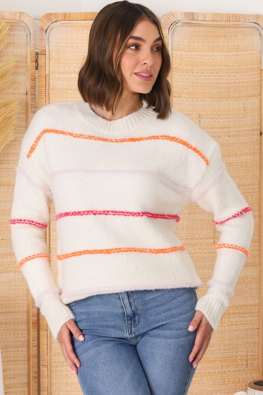 Jackets/Knitwear Salty Crush | Fletcher Knit Jumper - Cream