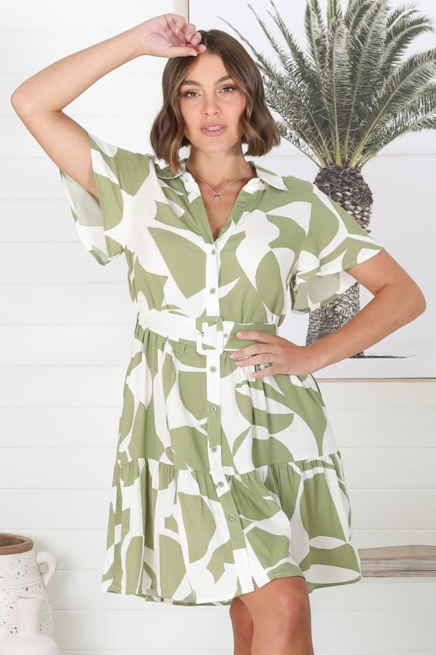 Dresses Salty Crush | Azira Mini Dress - Kiwi