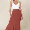 Bottoms Salty Crush | Lane Maxi Skirt - Rust