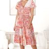 Dresses Salty Crush | Kris - Lemzie Midi Dress - Coral