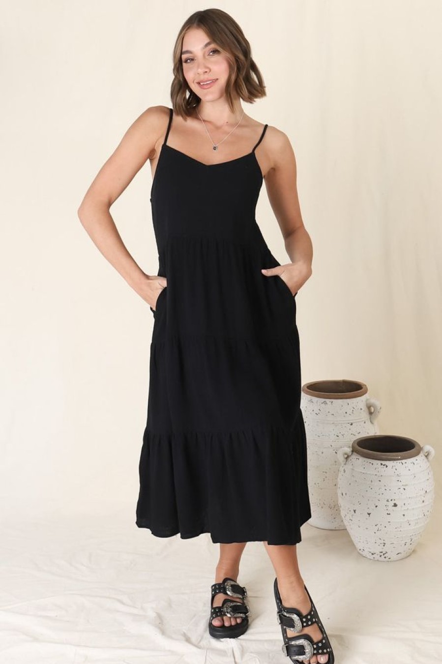 Dresses Salty Crush | Arlowe Midi Dress - Black