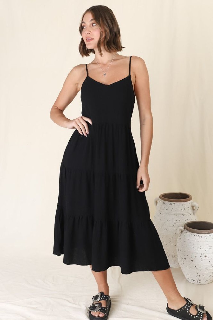 Dresses Salty Crush | Arlowe Midi Dress - Black