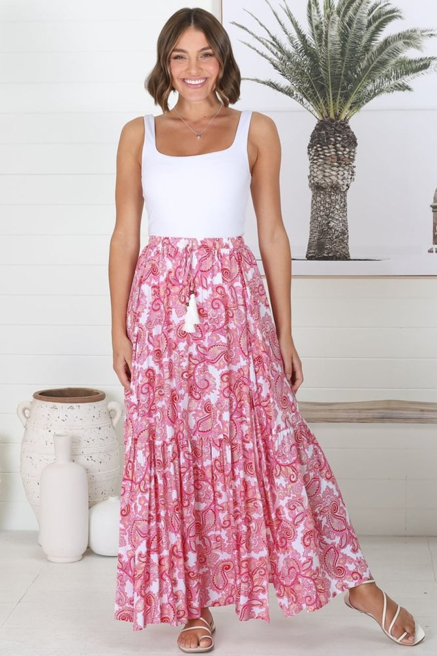 Bottoms Salty Crush | Hellen Maxi Skirt - Romelly Pink