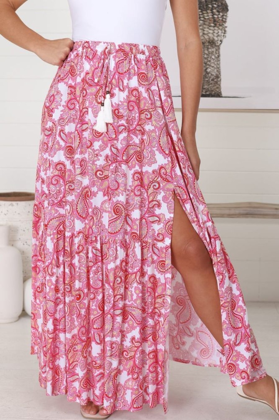 Bottoms Salty Crush | Hellen Maxi Skirt - Romelly Pink