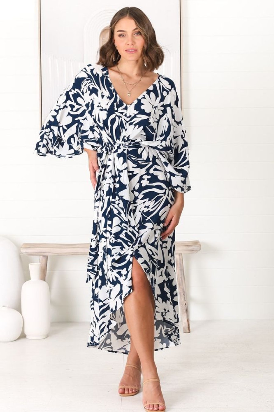 Dresses Salty Crush | Casey Midi Dress - Charis Blue