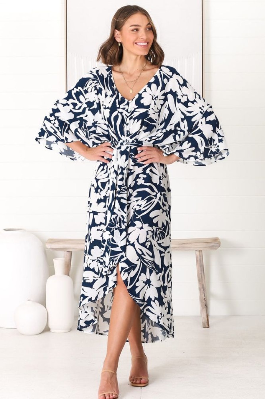 Dresses Salty Crush | Casey Midi Dress - Charis Blue